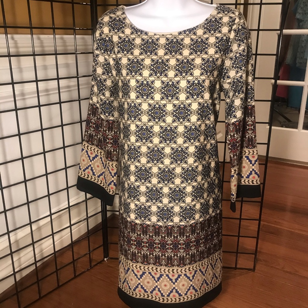 Long Sleeve Printed Dress